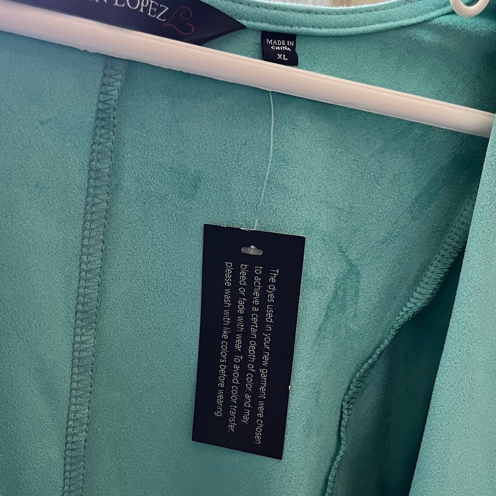 Colleen Lopez Aqua Draped Jacket - Picture 3 of 3